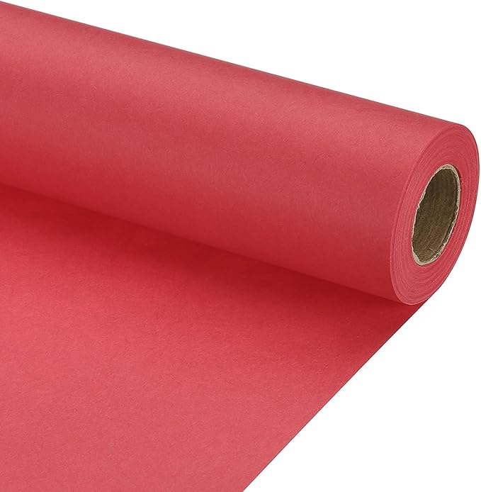PATIKIL Wrapping Paper, 15" x 500"(42') 70 GSM Craft Paper Roll Kraft Packing Paper for Poster Bulletin Board, Gift Wrapping, Red