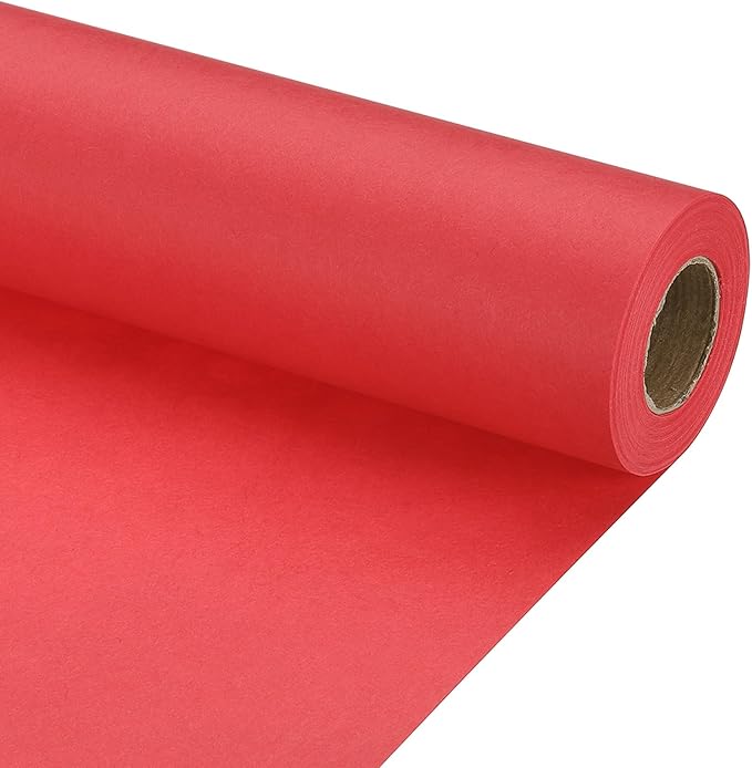 PATIKIL Wrapping Paper, 12" x 500"(42') 70 GSM Craft Paper Roll Kraft Packing Paper for Poster Bulletin Board, Gift Wrapping, Bright Red