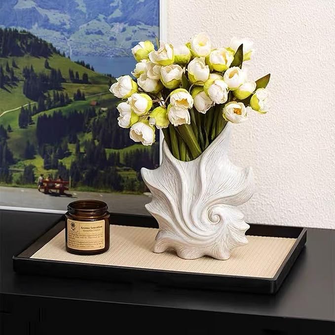 Small Ceramic Flower Vase for Home Decor - Cute Starfish Decorative Vase for Home Decor,White Ceramic Vase for Flowers,7.6 Inch Modern Vases for Ideal Shelf Decor Table Living Room Décor