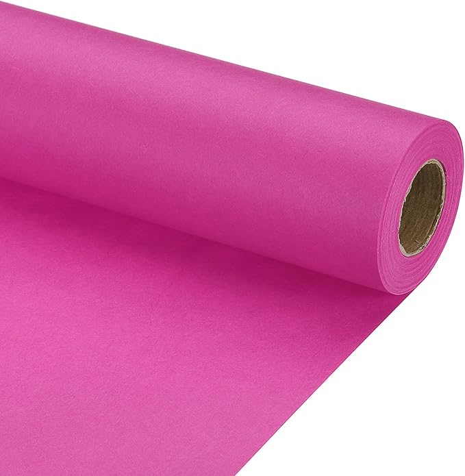 PATIKIL Wrapping Paper, 17" x 450"(37') 70 GSM Craft Paper Roll Kraft Packing Paper for Poster Bulletin Board, Gift Wrapping, Rose Pink