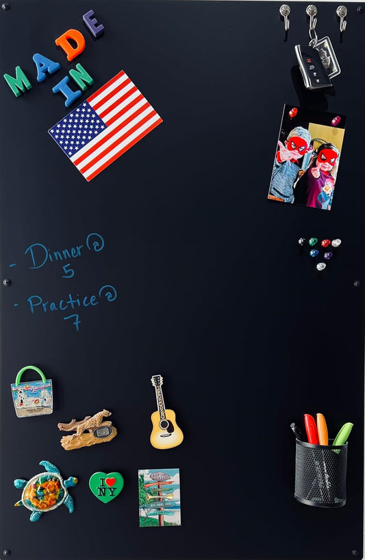 Skiennix Large Magnetic Board - Versatile Magnet Display & Bulletin Board - Matte Black (23" Wx35" L)