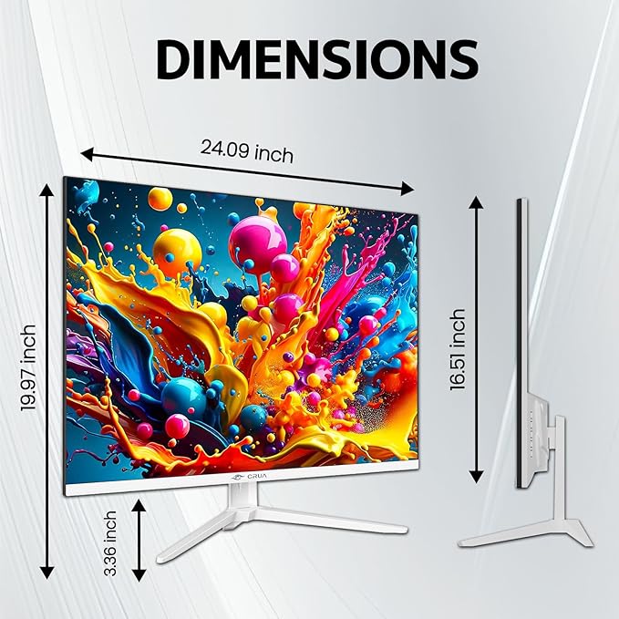 CRUA 28 Inch White Monitor, 4K UHD+ 3840×2560 IPS 60Hz Computer Monitors, 15:10 Aspect Ratio, 120% sRGB 10-Bit Color, Support FreeSync, Built-in Speakers, USB Type-C, HDMI 2.0 & DP 1.4, Wall Mountable