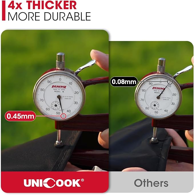 Unicook Grill Cover 75 Inch for Outdoor Grill, Large BBQ Cover with Side Handles and Air Vents, Heavy Duty Waterproof Fade Resistant, Compatible with Weber Charbroil Nexgrill Kenmore BBQs, Black
