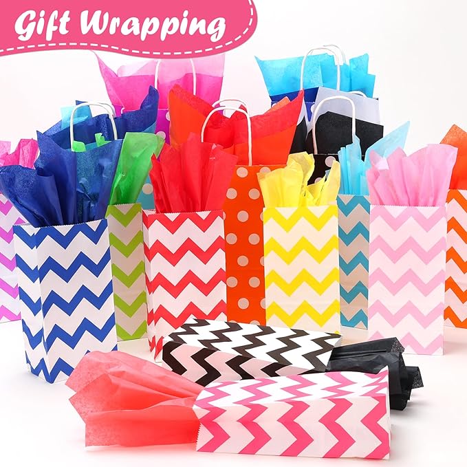 400 Sheets Tissue Paper, 20 Colors 10" X 14" Tissue Papers for Gift Bags Birthday Party Flower Decoration, Colored Tissue Paper Bulk for Packaging