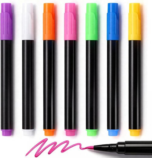 Lumiboard 7-Color Markers - Erasable Neon Pens for LED Note Boards & Doodle Books | Bright & Vibrant Colors