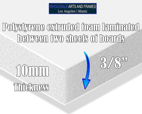 Foam Board | 14x18 Inch | 100 Pack of 3/8 Inch Thick Rigid White Foam Core Sheets - Acid Free