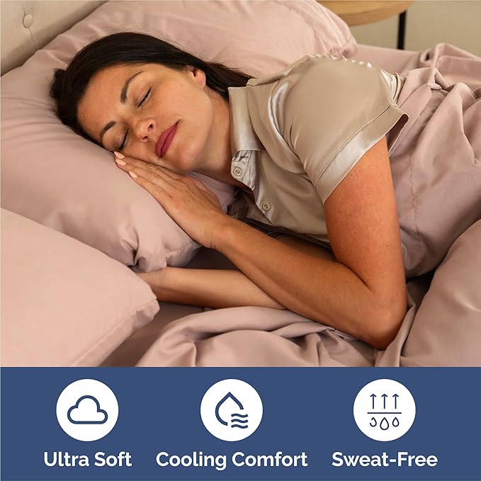 Split King Size 5 Piece Sheet Set - Comfy Breathable & Cooling Bed Sheets Set - Hotel Luxury Bedding for Women, Men, Kids, Teens, Boys & Girls - Deep Pockets, Soft and Wrinkle Free - Oeko-Tex - Mauve