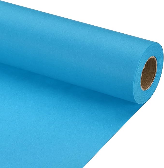 PATIKIL Wrapping Paper, 20" x 450"(37') 70 GSM Craft Paper Roll Kraft Packing Paper for Poster Bulletin Board, Gift Wrapping, Light Blue
