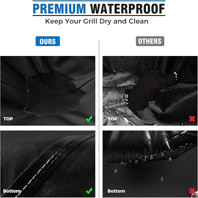 KINGLY Heavy Duty 52 Inch Grill Cover for Weber Spirit 200 and 300 Series,600D Waterproof Fade Resistant 52 Inch BBQ Gas Grill Cover for Outdoor Grill with Straps,Compared to Weber 7106