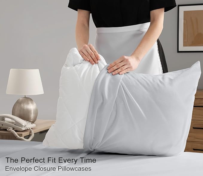 RUVANTI 100% Cotton Split King Sheets Sets for Adjustable Bed, 5 PCs, Soft & Breathable Percale Weave Bedding, Deep Pocket 16", Hotel Standard, Crisp Cool Feel & Durable, Dyed Sheet, Quiet Gray