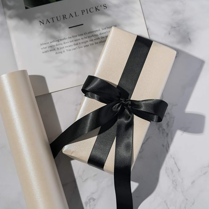 RUSPEPA Off White Matte Wrapping Paper-81.5 Sq Ft-Solid Color Pearly-lustre Paper Perfect for Wedding, Birthday, Christmas, Baby Shower -30Inch X 32.8Feet