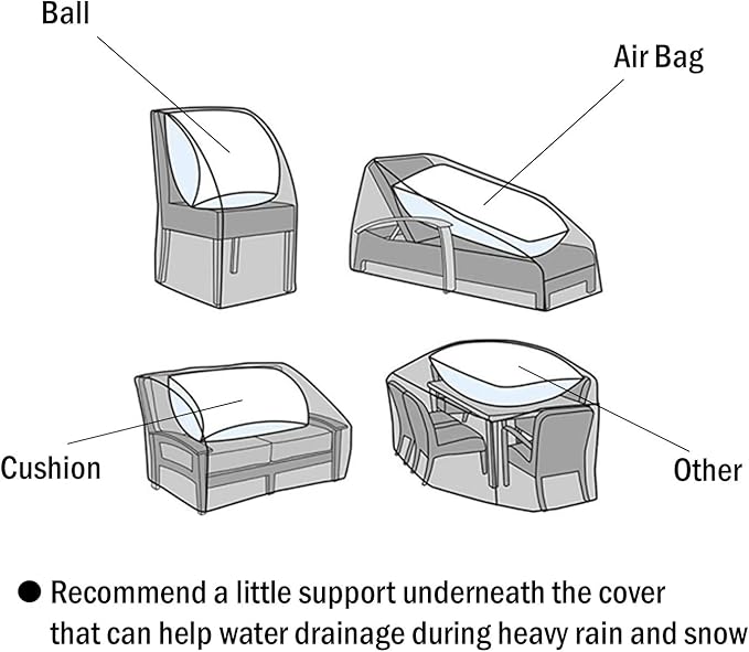 F&J Outdoors Heavy Duty Waterproof Anti-UV Rip-stop Fabric Extra Large Patio Furniture Covers, Grey, 180"x96"x36"