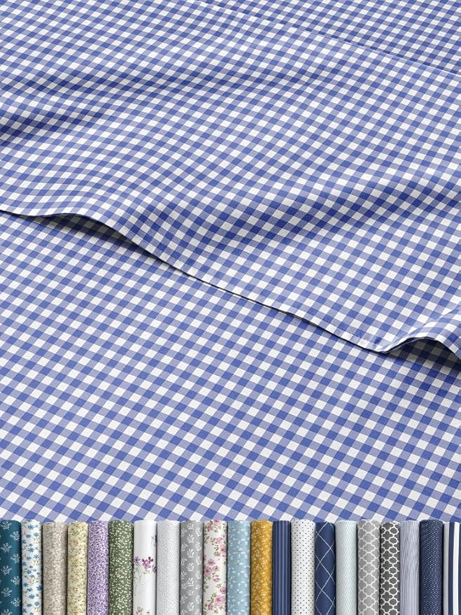 Blue Gingham Sheets - 1 Flat & 1 Fitted Sheet & 2 Pillowcases w/ Deep Pockets - Grid, Plaid, Checkered Pattern Bed Set - Comfy, Wrinkle & Fade Resistant - Ultra-Soft, Breathable & Cooling - King Size