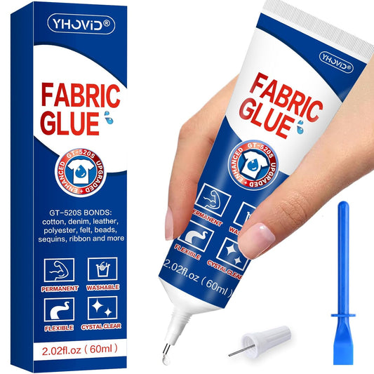 Skiennix Fabric Glue - Permanent Washable Adhesive for Clothing | 60ML Clear No-Sew Solution