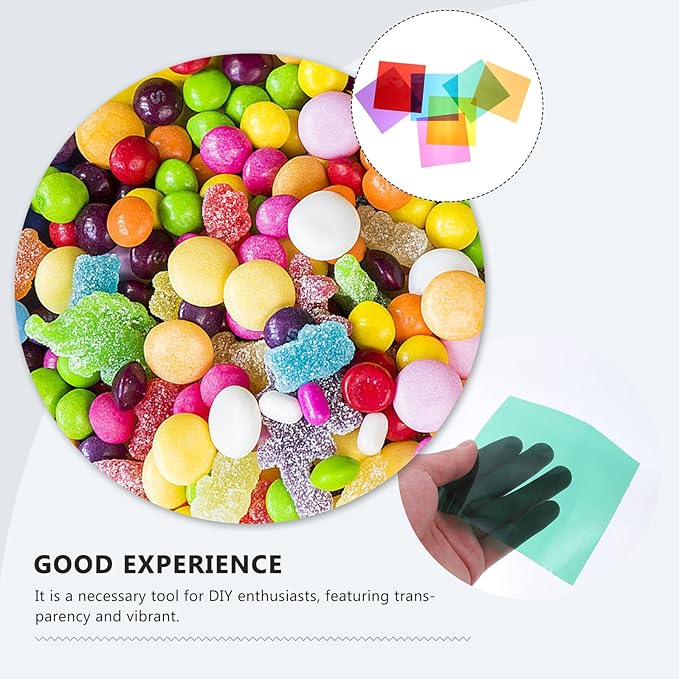 OATIPHO 84 Sheets Multi-colored Cellophane Paper Sheets Wrapping Cellophane for Candy DIY Crafts Anti-wear Material Creative Handmade Decorations