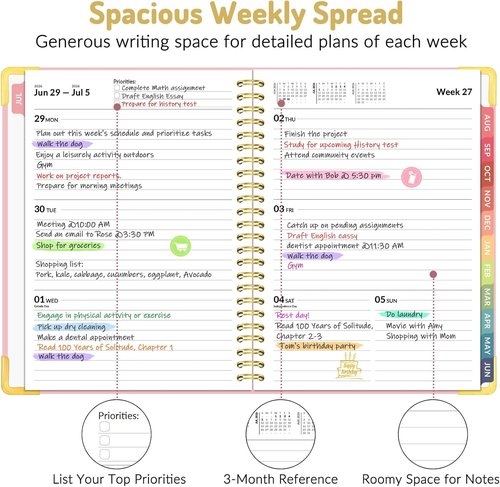 Forvencer Academic Planner 2026-2027 - Hardcover Weekly & Monthly Calendar | 6" x 8", Olive Green