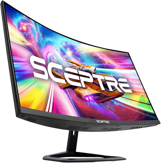 Sceptre New 27-inch Curved Gaming Monitor FreeSync 240Hz Plus DisplayPort HDMI 1ms 99% sRGB Build-in Speakers, R1500 Machine Black 2025 (C275B-FWT240 Series)