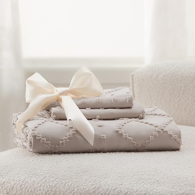 Bedsure Boho Duvet Cover Full Size - Linen Breathable & Soft Boho Bedding, Machine Washable Comforter Cover for All Seasons, Includes 1 Duvet Cover 80"x90" with 2 Pillow Shams & Zipper Closure