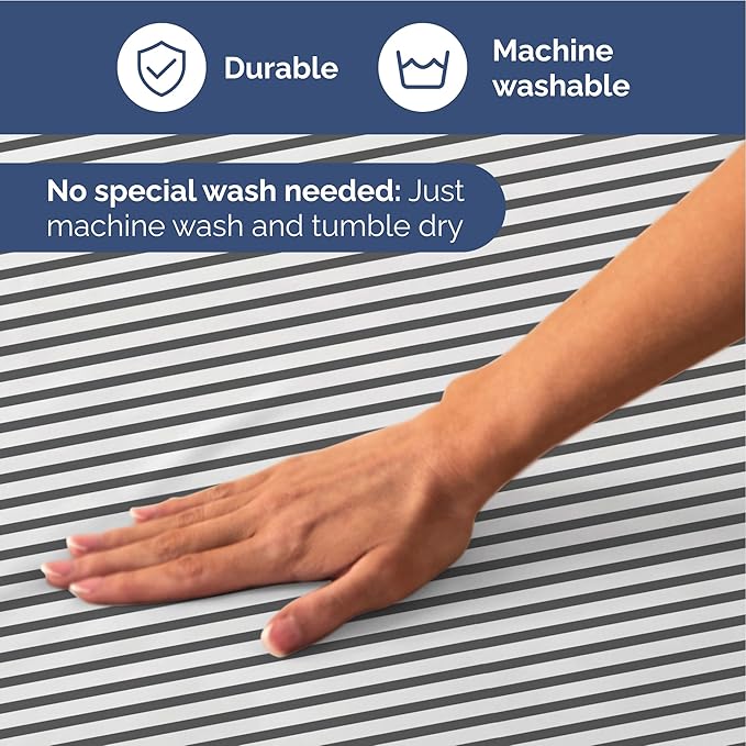 Striped Sheets - Grey Striped Sheets - 1 Flat & 1 Fitted & 2 Pillowcases w/ Deep Pockets – Comfy, Wrinkle & Fade Free - Ultra-Soft, Breathable & Cooling – Luxury Pinstripe Bedding - Queen Size Bed Set