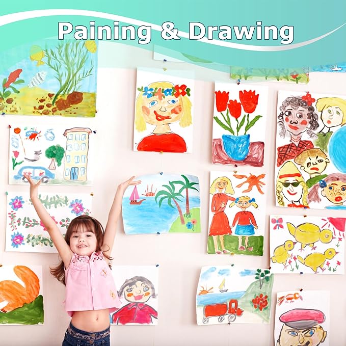 Vanhench 36"x1500"(125') White Wrapping Paper, Bulletin Board Paper, White Easel Painting Drawing Paper Roll Kids Art Supplies, Chart Poster Paper for Floor Covering Arts Crafts Gift Wrapping 80GSM