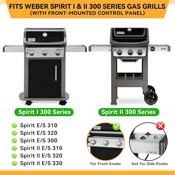 KifonMetals 15.3 inch Flavorizer Bars for Weber Spirit Grill Parts Spirit I & Spirit II E310 E320 E330 S310 S320 S330 Gas Grills with Front Control Knob, 5 PCS 7636 Stainless Steel Flavor Bars
