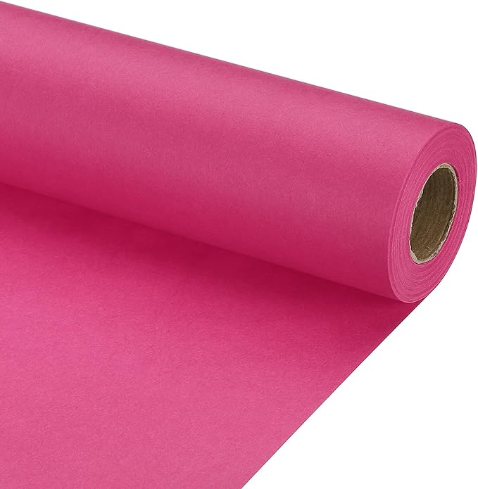 PATIKIL Wrapping Paper, 20" x 450"(37') 70 GSM Craft Paper Roll Kraft Packing Paper for Poster Bulletin Board, Gift Wrapping, Dark Pink