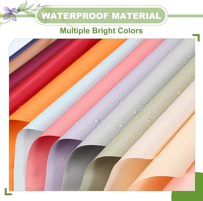 uxcell 60 Sheets Flower Wrapping Paper, 21.5" x 21.5" Waterproof Floral Bouquet Wrapping Papers Florist Supplies for Wedding Party Gift Packaging DIY Crafts, Light Brown