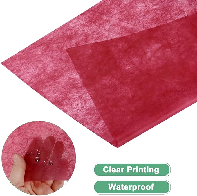 M METERXITY 38-Sheet Korean Cotton Wrapping Flower Paper, 22.8x17.7 Inch/ 58x45cm Waterproof Floral Wrapping Cotton Paper for Bouquets/Gift Packaging [Red]
