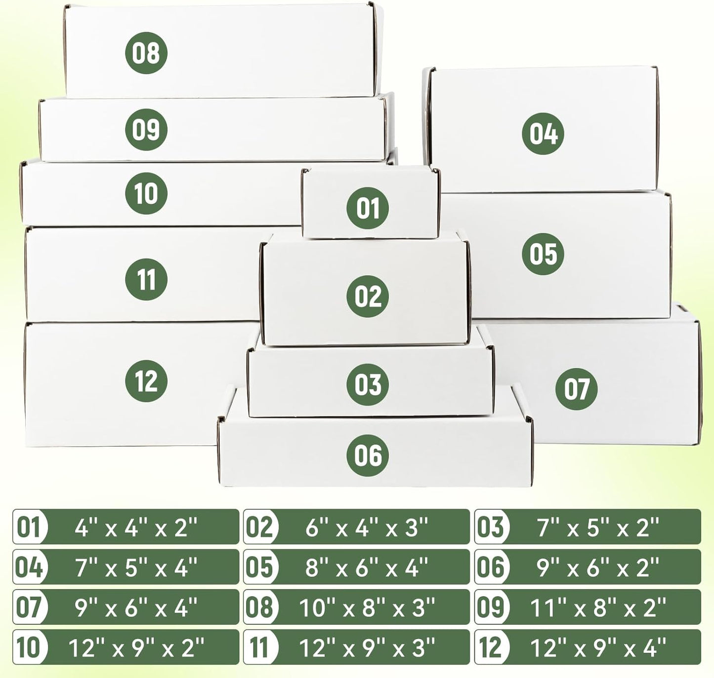 White Corrugated Cardboard Shipping Boxes Set of 5 - 8"x6"x4" Literature Mailers