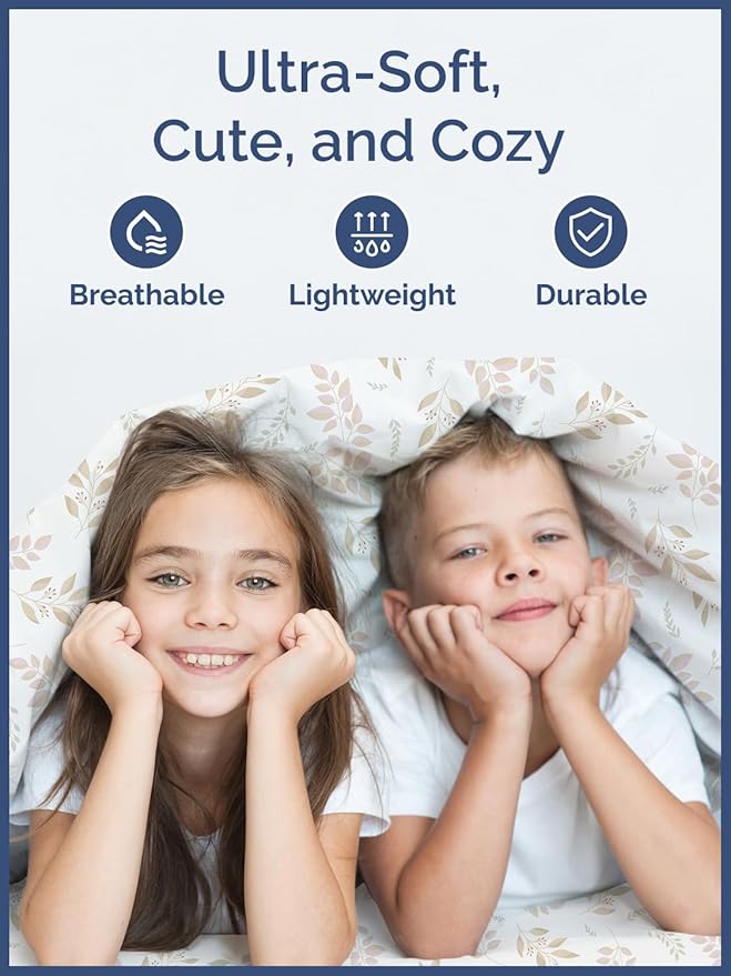Kids Leaves Full 4 Piece Sheet Set - Boys, Girls, Teens, Toddler - Easy Fit Deep Pockets - Breathable, Hotel Quality Bedding Sheets - Machine Washable - Wrinkle Free - Cute, Cozy, Soft - CGK Linens