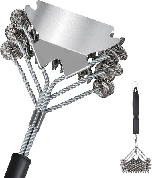 Grill Brush Scraper Bristle - 18" Stainless Grill Grate Cleaner Brush, Safe BBQ Brush for Grill - for Porcelain/Weber Gas/Charcoal Grill,