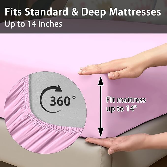 Comforter Set Twin Size, Cute Kids Crown 5 Pcs Bedding for Kids and Adults, Pink Princess Girls Bed Sheet Sets with Fitted Sheet Pillowcase & Sham for Bedroom Bed Decor