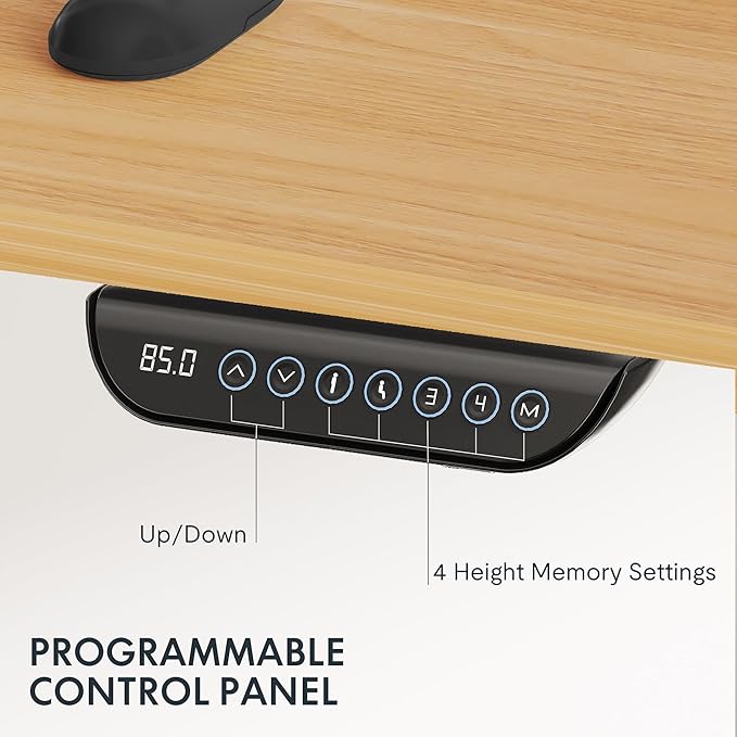 FLEXISPOT E6 MAX Dual Motor 3 Stages Standing Desk 48x30 Inch Whole-Piece Board Electric Height Adjustable Stand Up Desk 150KG Load Capacity(White Frame + Maple Desktop)