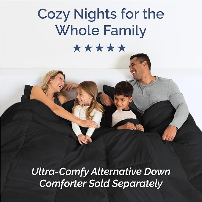Full Size 4 Piece Sheet Set - Comfy Breathable & Cooling Bed Sheets Set - Hotel Luxury Bedding for Women, Men, Kids, Teens, Boys & Girls - Deep Pockets, Ultra-Soft and Wrinkle Free - Oeko-Tex - Black