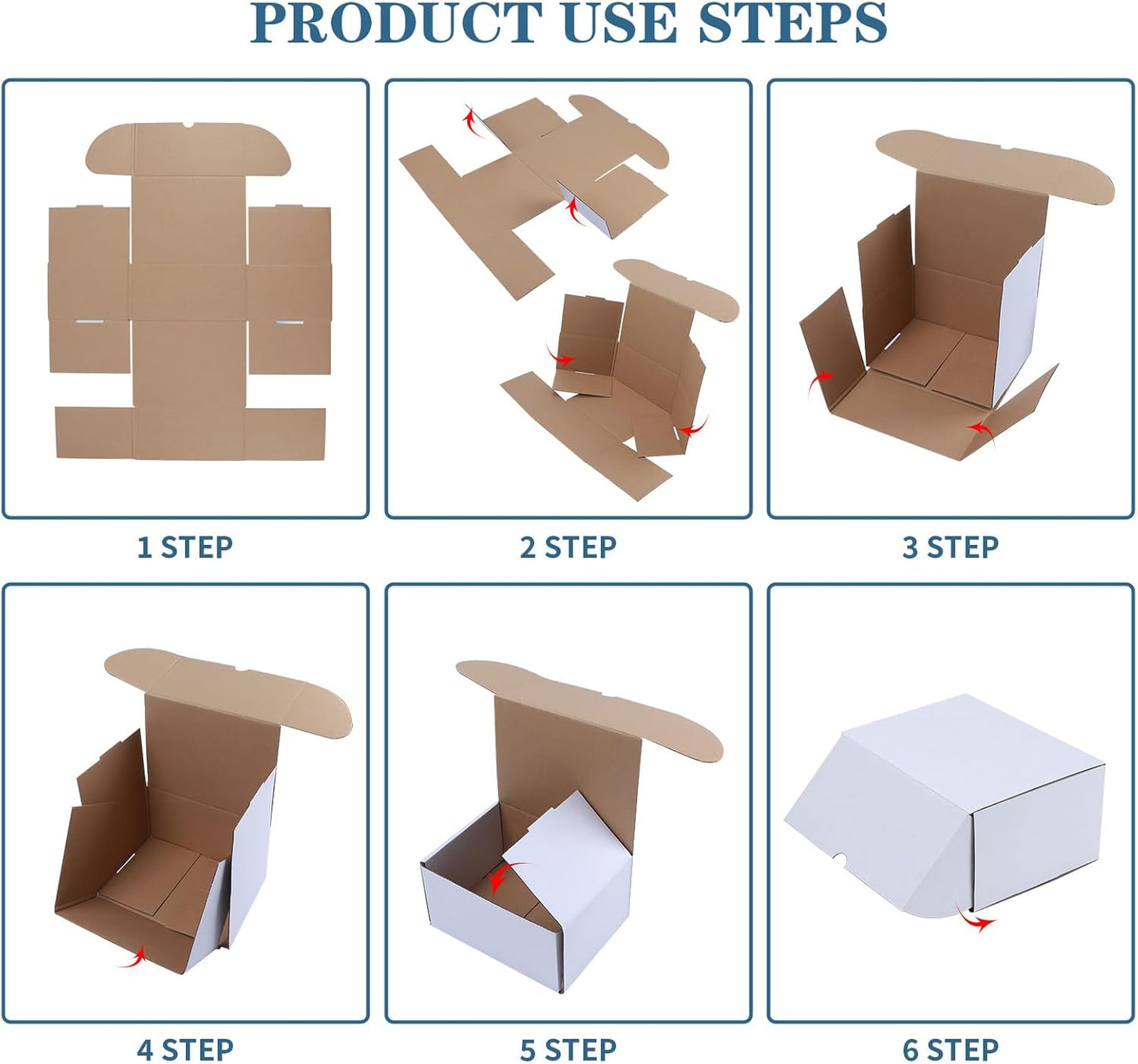 ZBEIVAN White Shipping Boxes - Set of 15 Corrugated Cardboard Mailers for Small Business Packaging