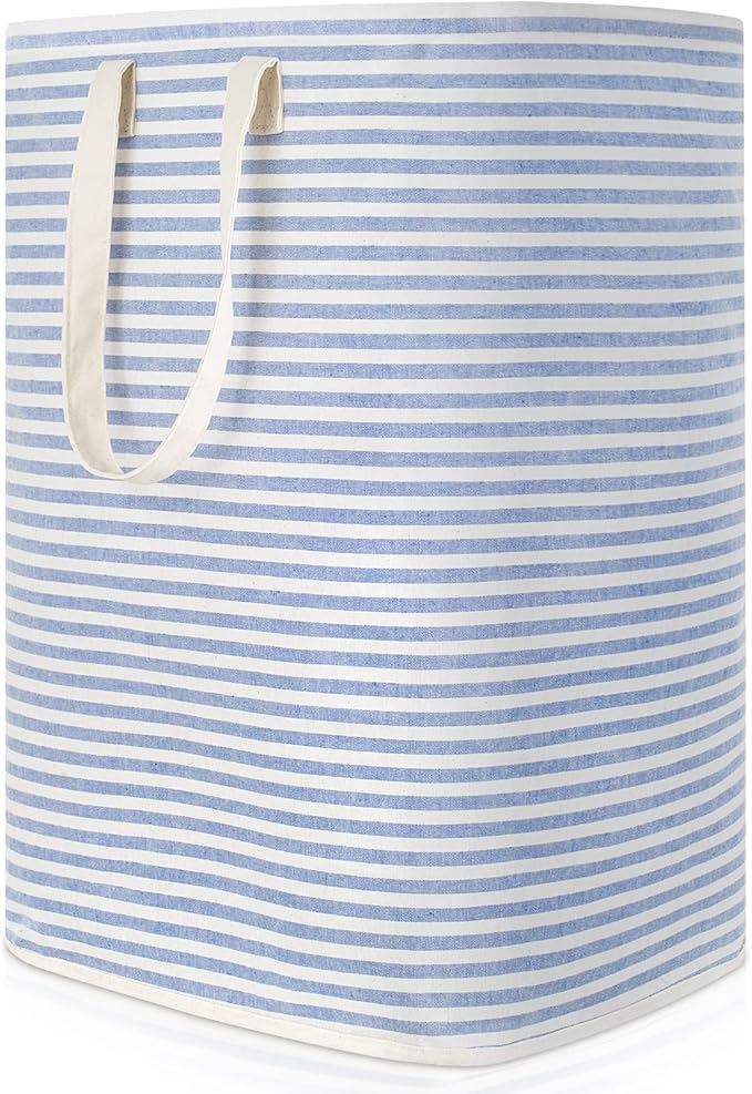 Lifewit Laundry Hamper Large Collapsible Laundry Basket, Freestanding Waterproof Clothes Hamper Storage with Easy Carry Handles for Clothes in Bedroom Bathroom College Dorm for Adults, Blue, 80L