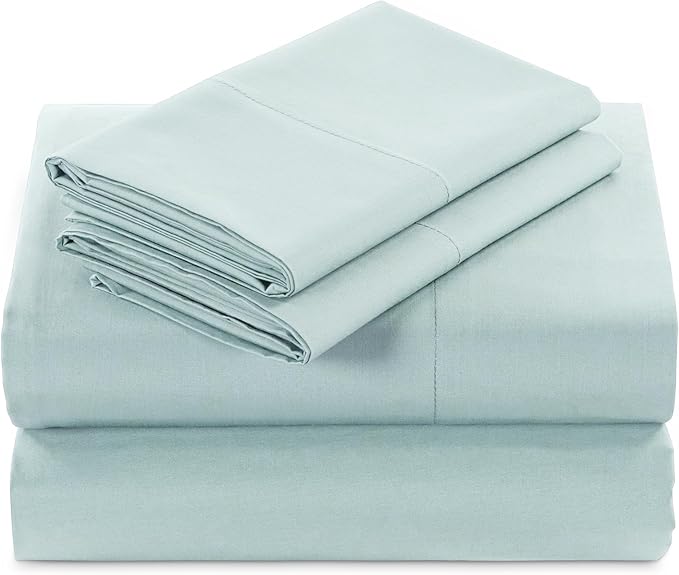 MyPillow Giza Dreams Bed Sheets, 100% Certified Giza Egyptian Cotton, Deep Pocket, Sateen Weave [Twin, Sea Mist]