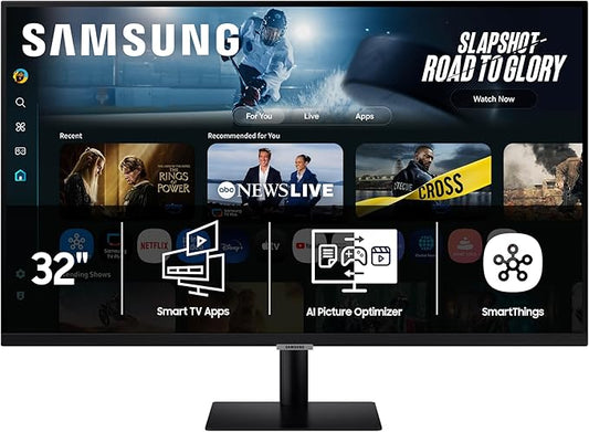 Samsung 32” Smart Monitor M7 (M70F) 4K UHD Display, Samsung Vision AI, Smart TV Apps, Gaming Hub, USB-C, HDMI and USB-A, Black, LS32FM702UNXZA, 2025