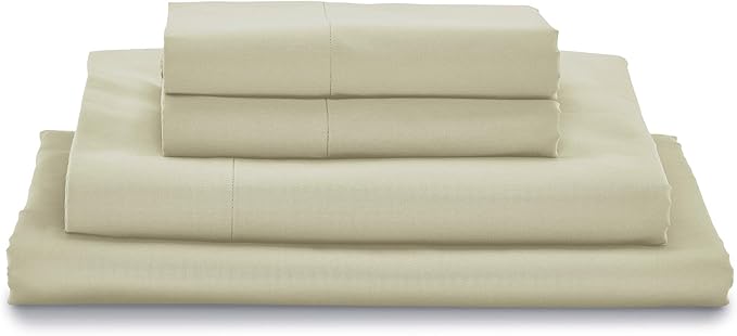 MyPillow Giza Dreams Bed Sheets, 100% Certified Giza Egyptian Cotton, Deep Pocket, Sateen Weave [Twin XL, Taupe]