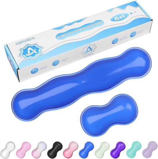 Gel Wrist Rest for Keyboard and Mouse, Wrist Rest for Keyboard, Mouse Wrist Support, Pain Relief, Cool Touch, Non-Skid, Keyboard and Mouse Wrist pad Set