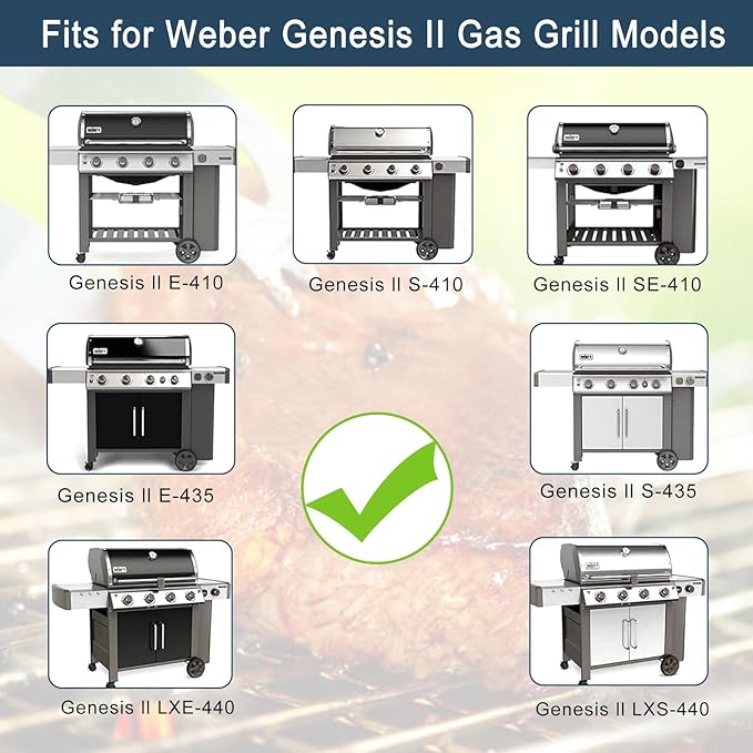 Heat Deflectors for Weber Genesis II E-410, S-410, LX E-440, S-440 (Porcelain Steel, ES/410 * 4)