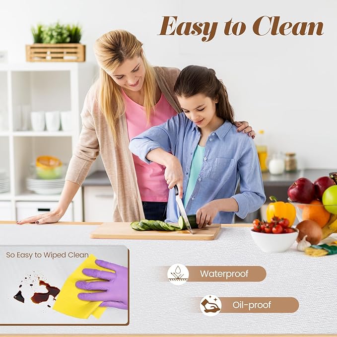 Drawer Shelf Liner for Kitchen Cabinets, Non Adhesive Slip Resistant Shelf Paper Easy to Clean, Strong Grip Thickened Waterproof Washable Mats for Pantry Shelves Cupboard Dresser(White, 12 in x 40 FT)
