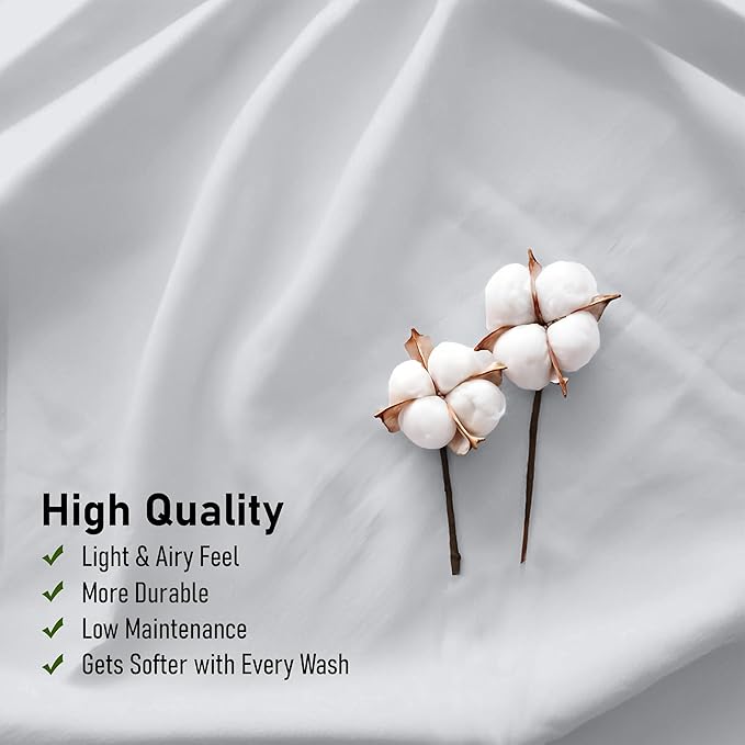 RUVANTI 100% Cotton Full Size Bed Sheets, 4 Pieces, Soft & Breathable Percale Weave Bedding, Deep Pocket 16", Hotel Standard, Crisp Cool Feel, Durable, Perfect Sheet Set Dyed, Quiet Gray