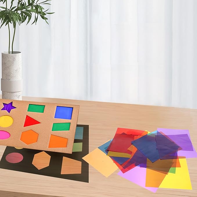 SOLUSTRE 84 Sheets Colored Cellophane Sheets Colors Multi-colored Transparent Wrapping Film for DIY Crafts Candy Handmade Decorations