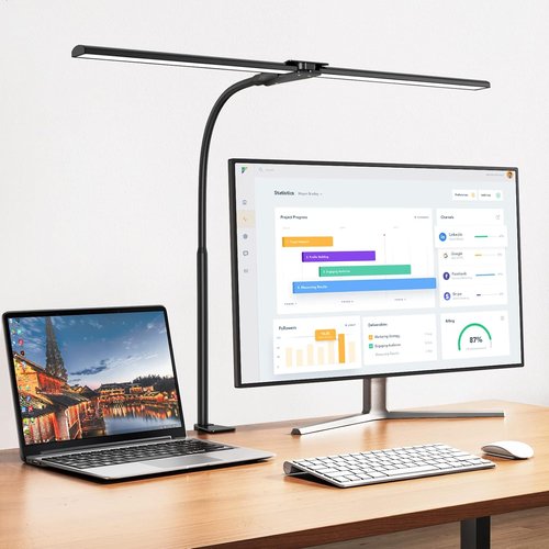 EppieBasic LED Desk Lamp - Double Head Architect Design for Home Office | Extra Bright 1200LM Eye Protection Light