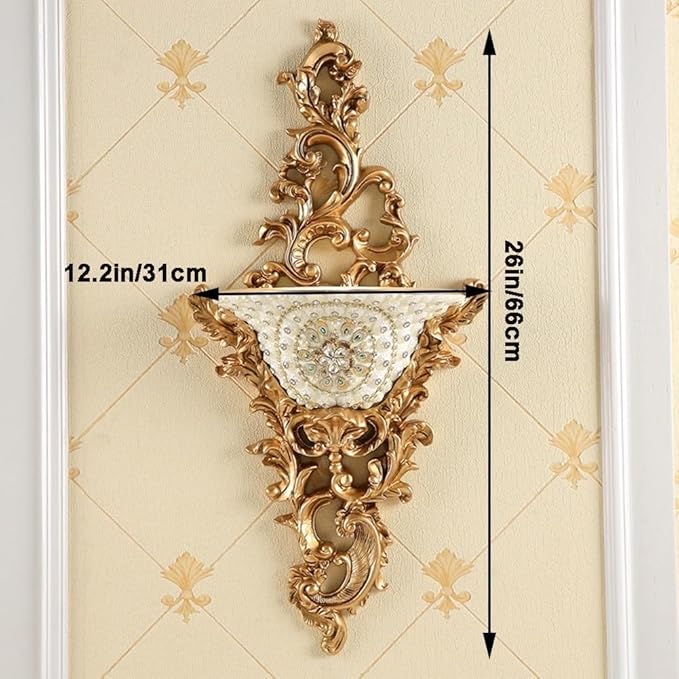 European-Style Resin Wall Mount Vases with Artificial Flowers Arrangements Bouquets for Living Dining Room Table Centerpiece Bedroom Office Hotel Home Decoration Tall Decorative Face Flower Vase(E)