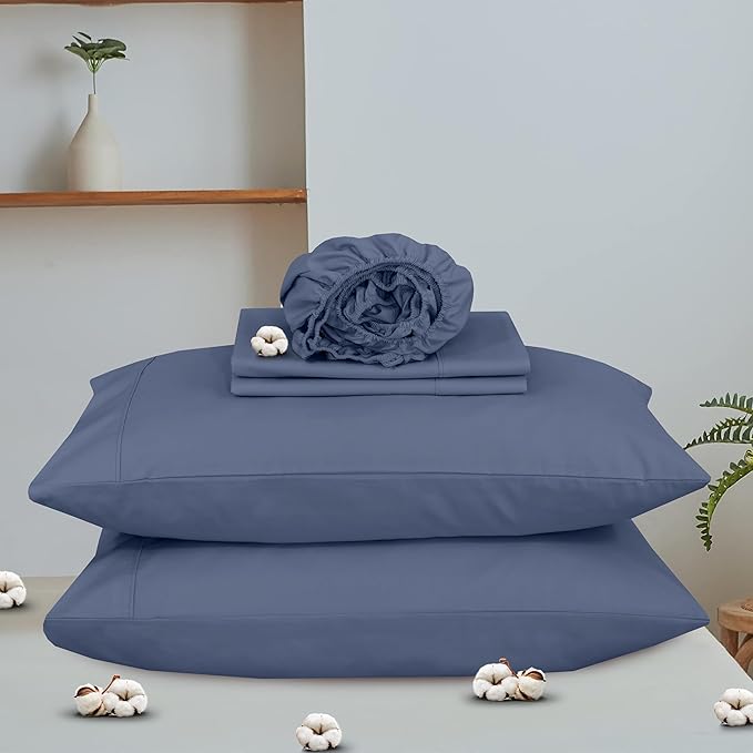 RUVANTI 100% Organic Cotton Sheets Full Size, Percale Weave, GOTS Certified, 4-Piece Set, Deep Pocket 15", Crisp & Breathable, Soft Durable Bedding, Sábanas Algodón Orgánico – Wild Wind