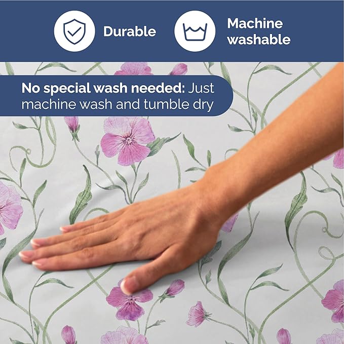 Floral Sheets - Pink Floral Bed Sheet Set - 1 Flat, 1 Fitted & 2 Pillowcases w/ Deep Pockets - Comfy, Wrinkle & Fade Free - Boho Botanical Bedding - Ultra-Soft, Breathable & Cooling - King Size Set