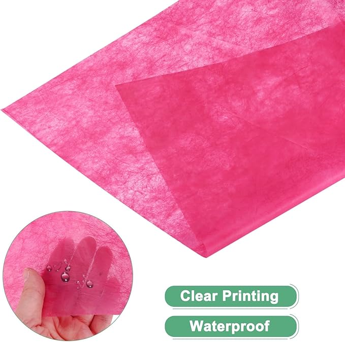 M METERXITY 152-Sheet Korean Cotton Wrapping Flower Paper, 11.8 Inch/ 30cm Waterproof Floral Wrapping Cotton Paper for Bouquets/Gift Packaging [Hot Pink]