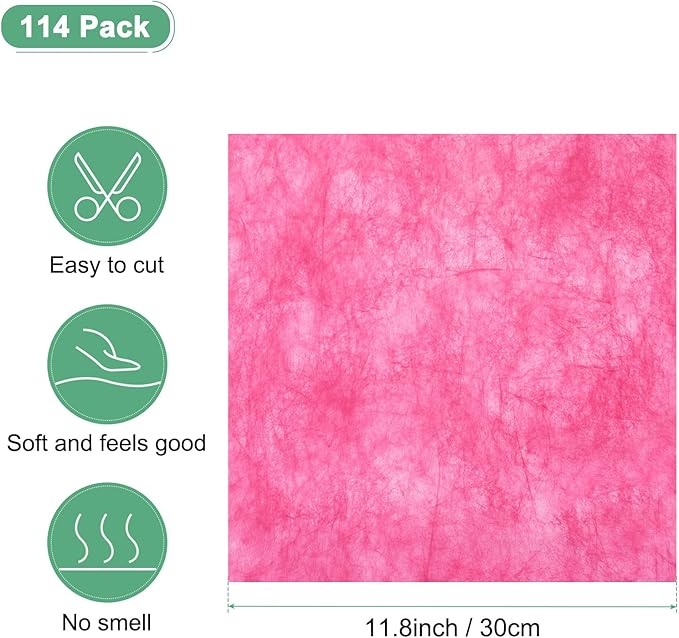M METERXITY 114-Sheet Korean Cotton Wrapping Flower Paper, 11.8 Inch/ 30cm Waterproof Floral Wrapping Cotton Paper for Bouquets/Gift Packaging [Hot Pink]